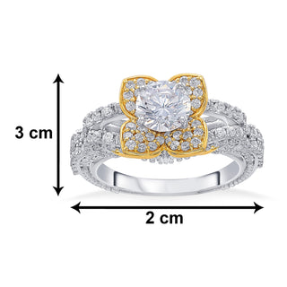 Golden Bloom 925 Sterling Silver Ring