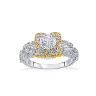 Golden Bloom 925 Sterling Silver Ring