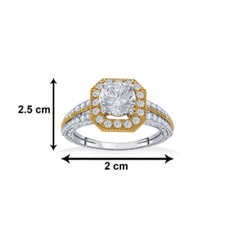Golden Box Solitaire 925 Sterling Silver Ring