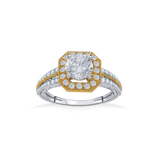 Golden Box Solitaire 925 Sterling Silver Ring