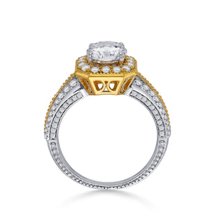 Golden Box Solitaire 925 Sterling Silver Ring