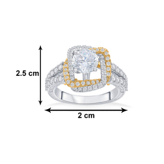 Criscross Crown Solitaire 925 Sterling Silver Ring