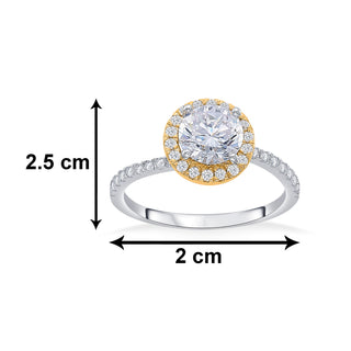 Halo Basket Solitaire 925 Sterling Silver Ring
