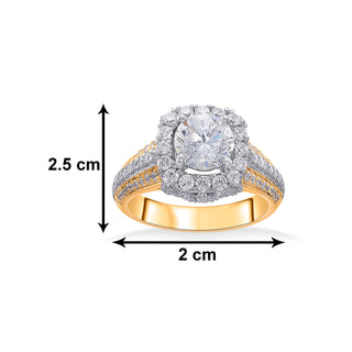 Square Halo Pave 925 Sterling Silver Ring