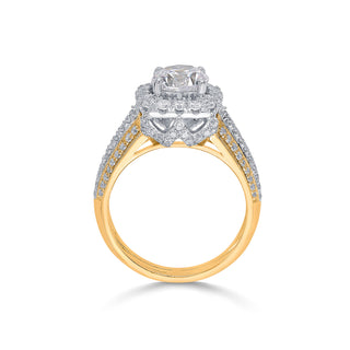 Square Halo Pave 925 Sterling Silver Ring