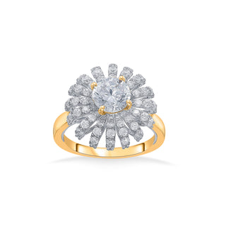 Floral Cocktail 925 Sterling Silver Solitaire Ring