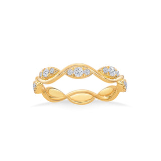 Golden Twisted Wave 925 Sterling Silver Ring