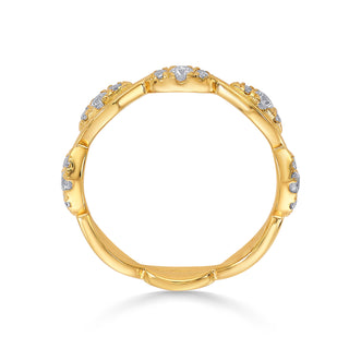 Golden Twisted Wave 925 Sterling Silver Ring