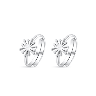 Flower Bloom 925 Sterling Silver Toe Rings