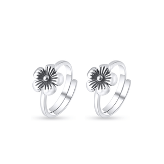 Spiral Dot Motif 925 Sterling Silver Toe Rings