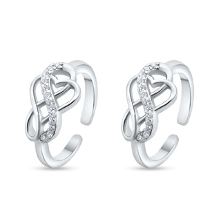 Petal Path 925 Sterling Silver Adjustable Toe Rings