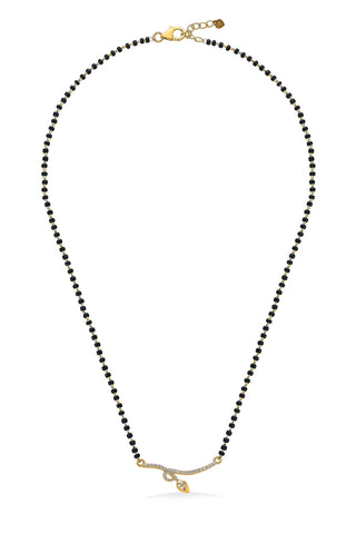 Nipura 925 Sterling Silver Golden Kiya Zircon Mangalsutra