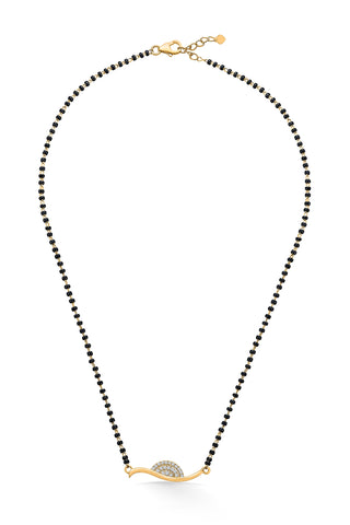 Nipura 925 Sterling Silver Golden Anusha Zircon Mangalsutra