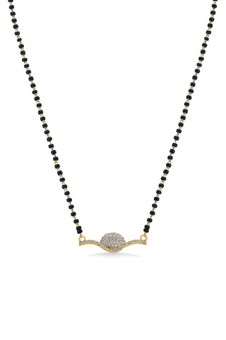 Nipura 925 Sterling Silver Golden Avleen Zircon Mangalsutra