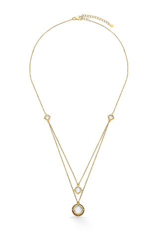 Nipura 925 Sterling Silver Ayna Zircon Layer Necklace