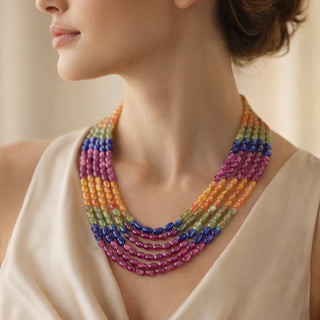 Multi Colored Gemstone Necklace: Mother's Day Picks | Nipura