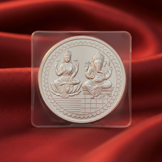 Lakshmi Ganesh Silver Coins for the Diwali Puja Thali