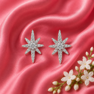 Star Earrings: Celestial Sparkle in Pure Silver