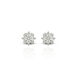 Zirconia Alba Brass Stud Earrings