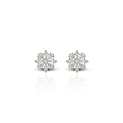 Zirconia Alba Brass Stud Earrings