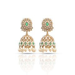 Emerald Bakul  Brass Jhumka Style Earrings