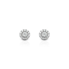 Zircon Diana Brass Stud Earrings