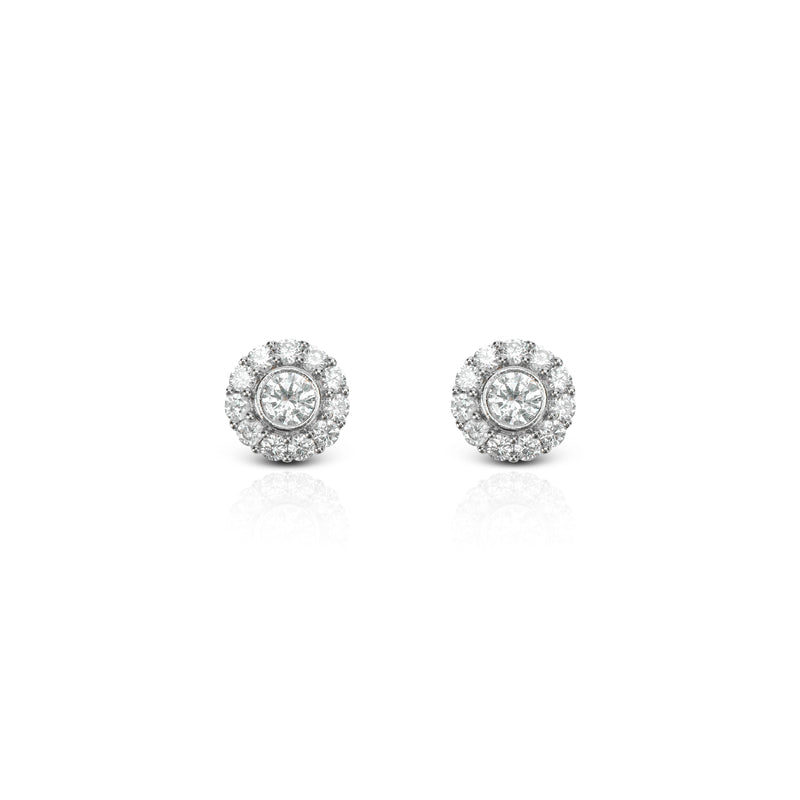 Zircon Diana Brass Stud Earrings