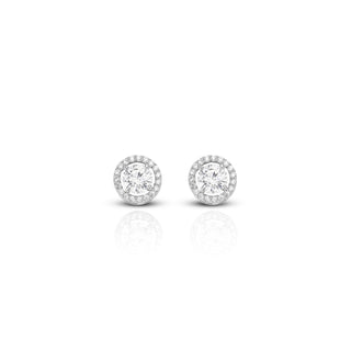 Classic Halo Brass Solitaire Earrings