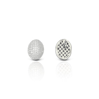 Brass Silver Glory Crystals Stud Earrings