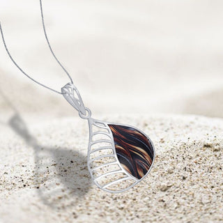 Nipura 925 Sterling Silver Brown Enamel Tear Drop Pendant