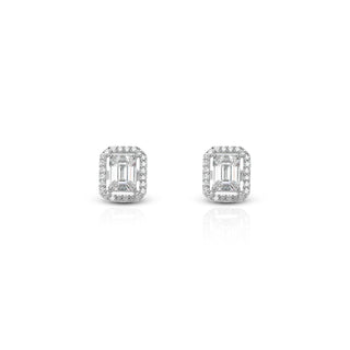 Classic Vintage Baguette Brass Zircon Earrings