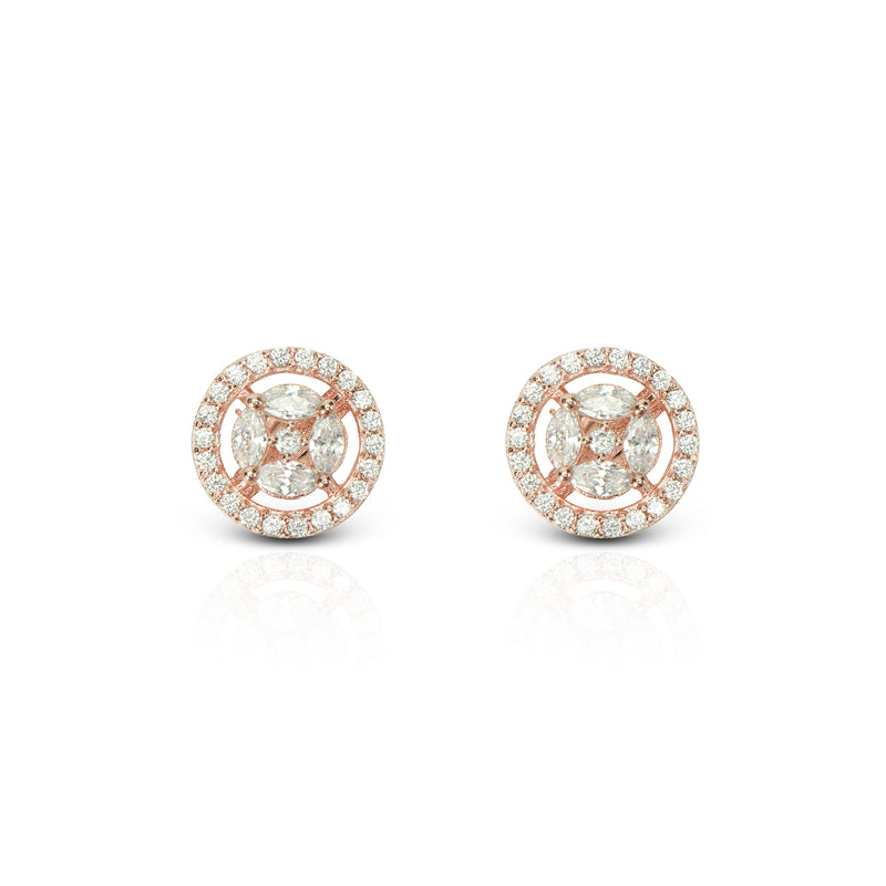 Rosegold Aster Brass Stud Earrings