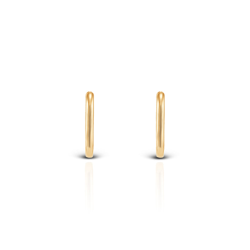 Golden Bold Brass Chain Loop Hoops Earrings