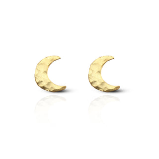 Golden Crescent Glow Brass Earrings