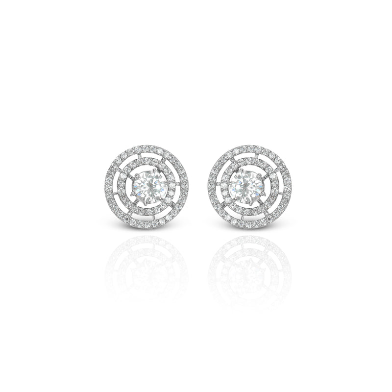 Zirconia Bold Grace Brass Earrings