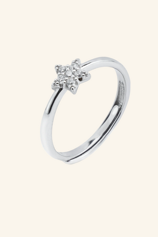 Nipura 925 Sterling Silver Minimalist Star Ring - Adjustable