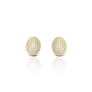 Golden Glory Brass Crystals Stud Earrings