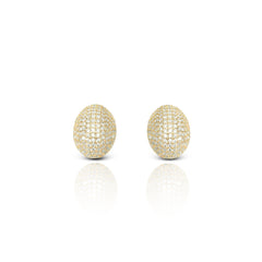 Golden Glory Brass Crystals Stud Earrings