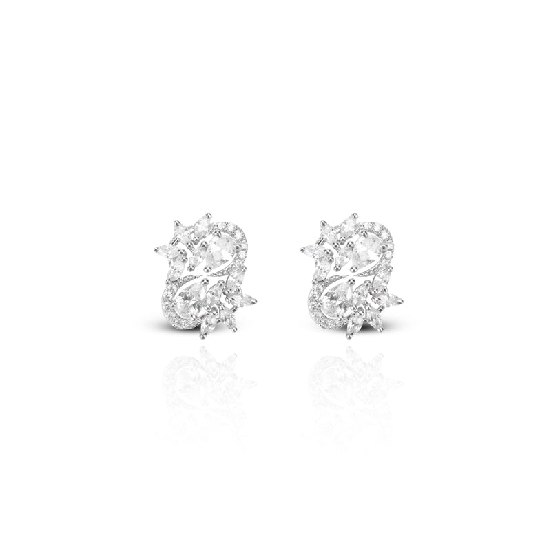 Zirconia Mon Cheri Brass Stud Earring