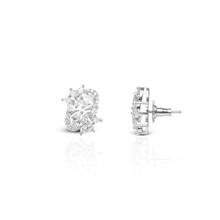Zirconia Mon Cheri Brass Stud Earring