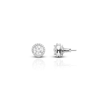Classic Halo Brass Solitaire Earrings