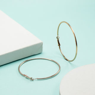 Golden Classic Brass Hoop Earrings