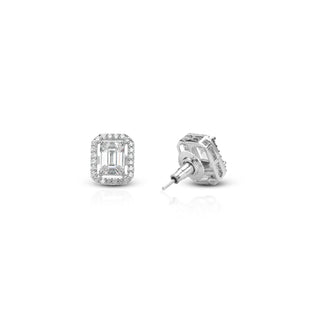 Classic Vintage Baguette Brass Zircon Earrings