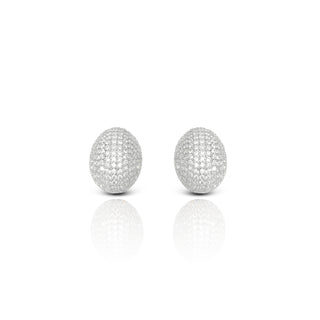 Brass Silver Glory Crystals Stud Earrings