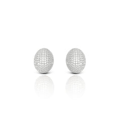 Brass Silver Glory Crystals Stud Earrings