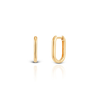 Golden Bold Brass Chain Loop Hoops Earrings