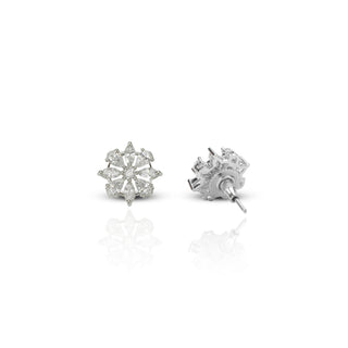 Zirconia Alba Brass Stud Earrings