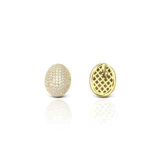 Golden Glory Brass Crystals Stud Earrings