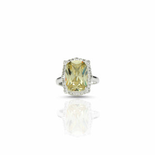 Citrine Zircon Brass Fairytale Ring