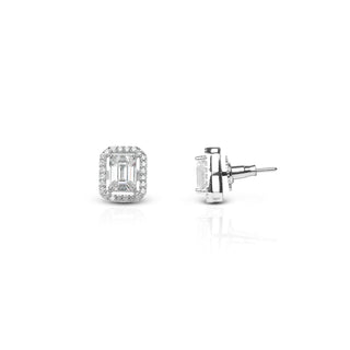 Classic Vintage Baguette Brass Zircon Earrings